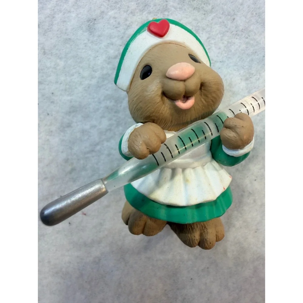 Hallmark Keepsake Ornament 1995 Christmas Fever Bunny Nurse Thermometer QX5967